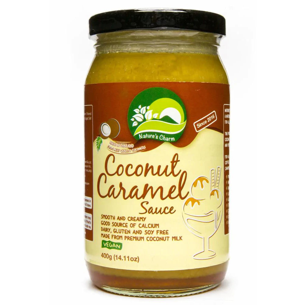 Natures Charm - Vegan Coconut Caramel Sauce RETAIL CARTON 9.6kg - 24 x 400g