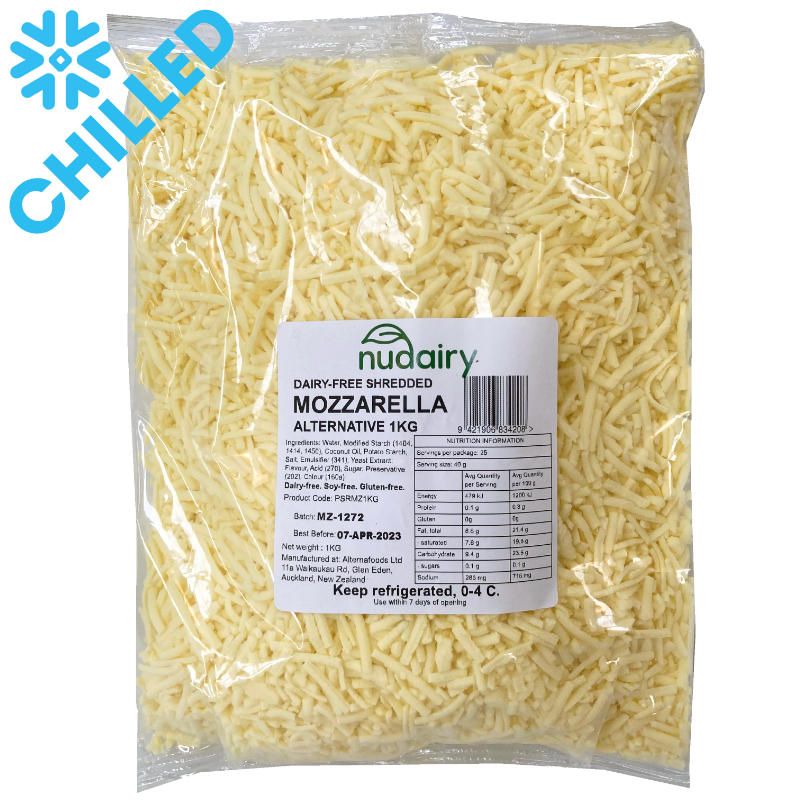 NuDairy - Shredded Dairy-Free Mozzarella CARTON 10kg - 10 x 1kg
