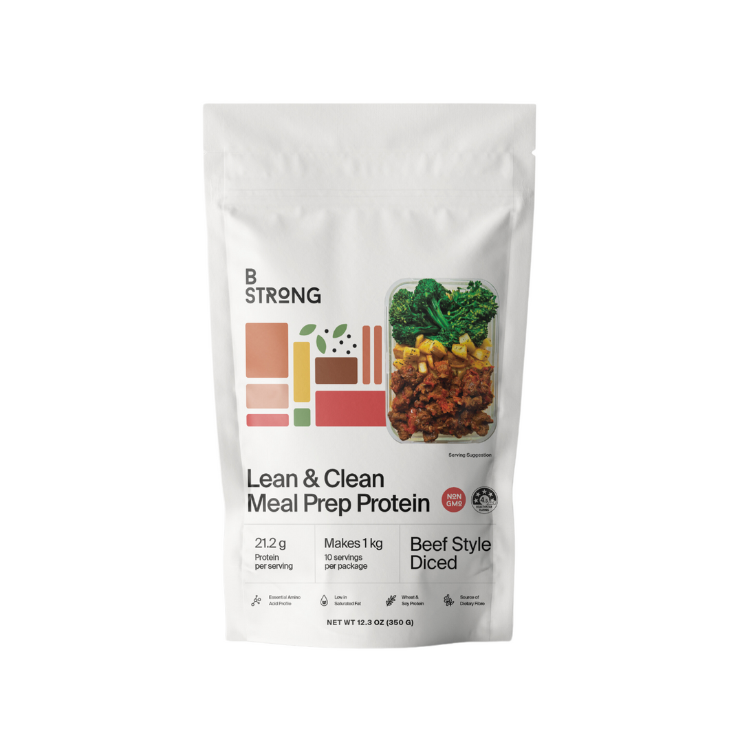 B Strong (Harvest B)  - Beef Style Diced Meal Prep Protein - 1kg (350g dry)