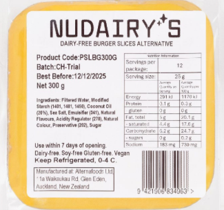 Nudairy - Vegan Cheese Burger Slices CARTON 3kg - 10 x 300g