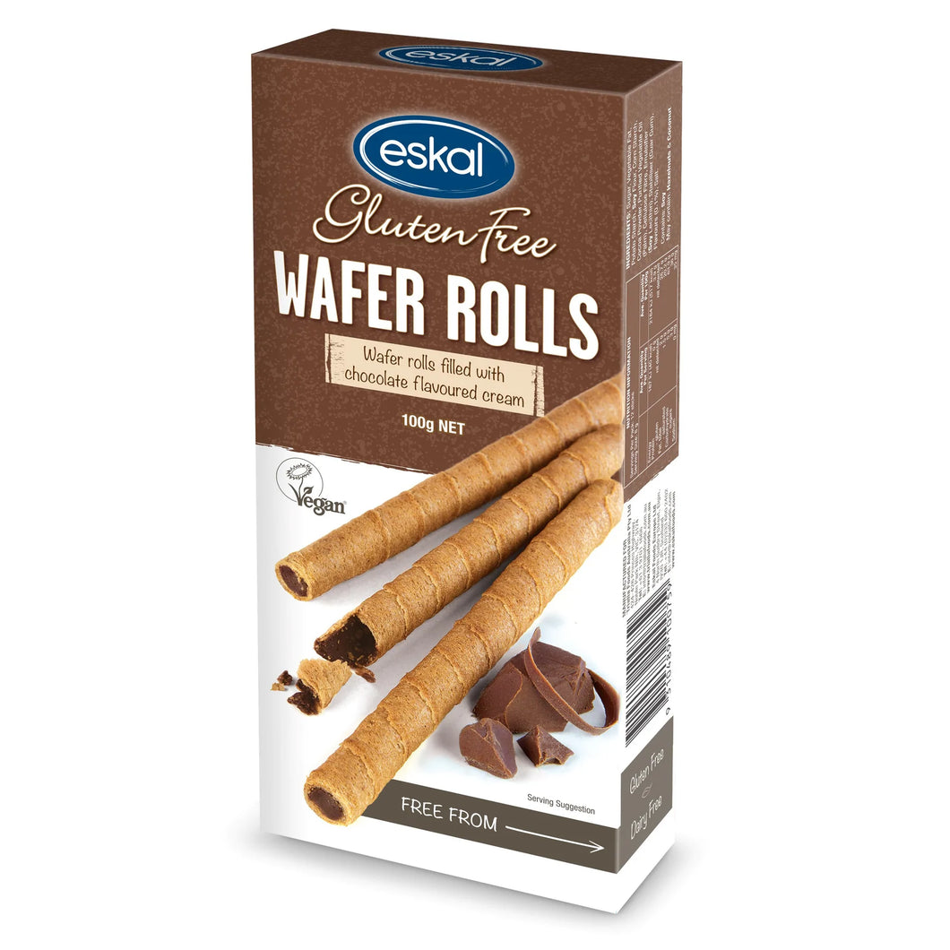 Eskal- Chocolate Cream Wafer Rolls GLUTEN FREE - 12x100g