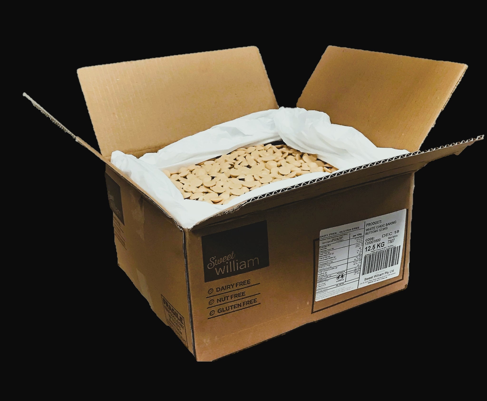 Sweet William - Vegan White Chocolate Buttons - 12.5kg – The Plant