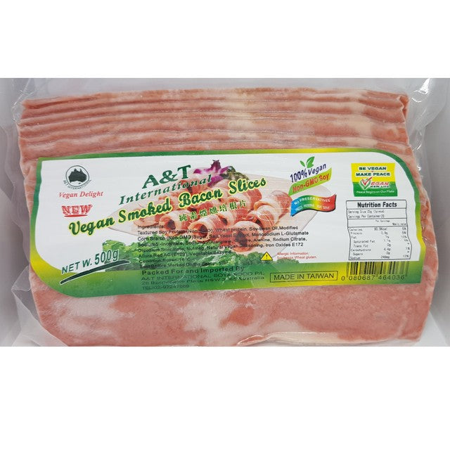 A&T - Vegan Smoked Bacon Slices RETAIL  - 500g