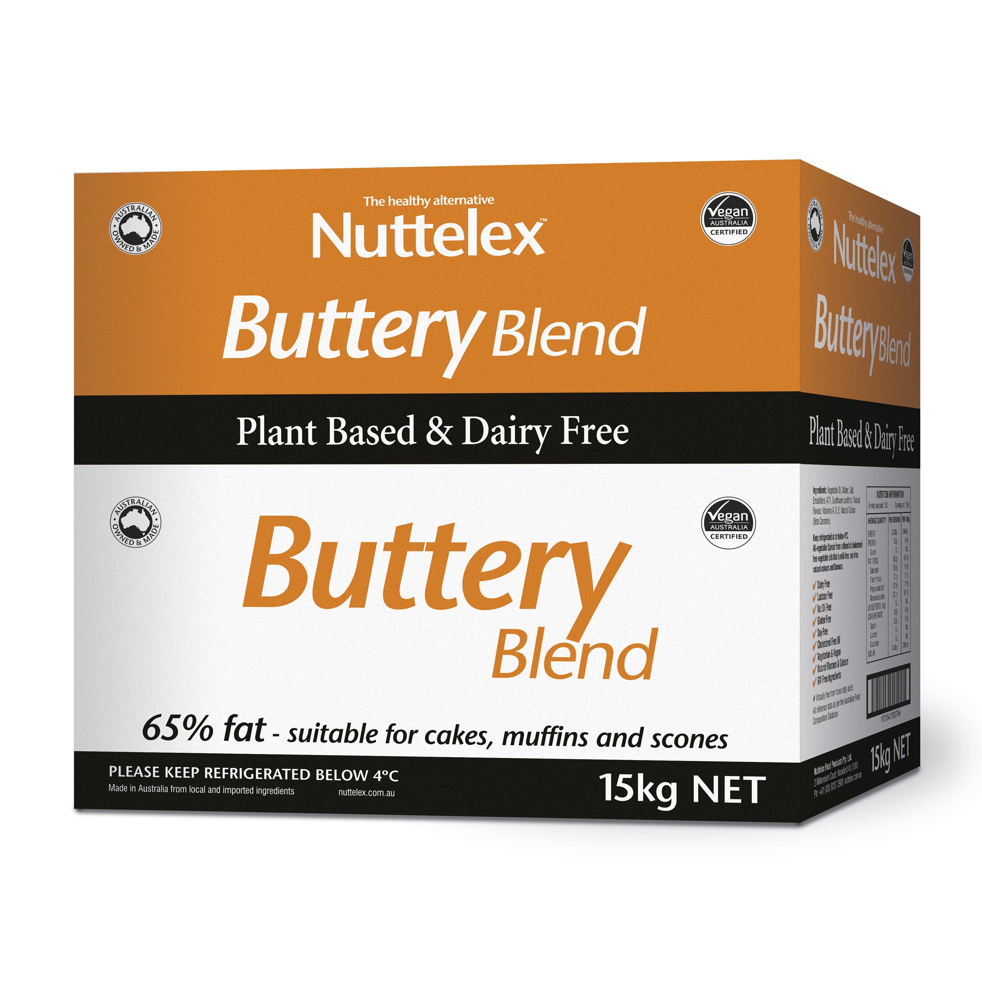Nuttelex 15kg box in a commercial kitchen pantry