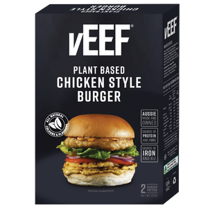 vEEF - Plant Based Chicken Burgers - (24 x 113g patties)