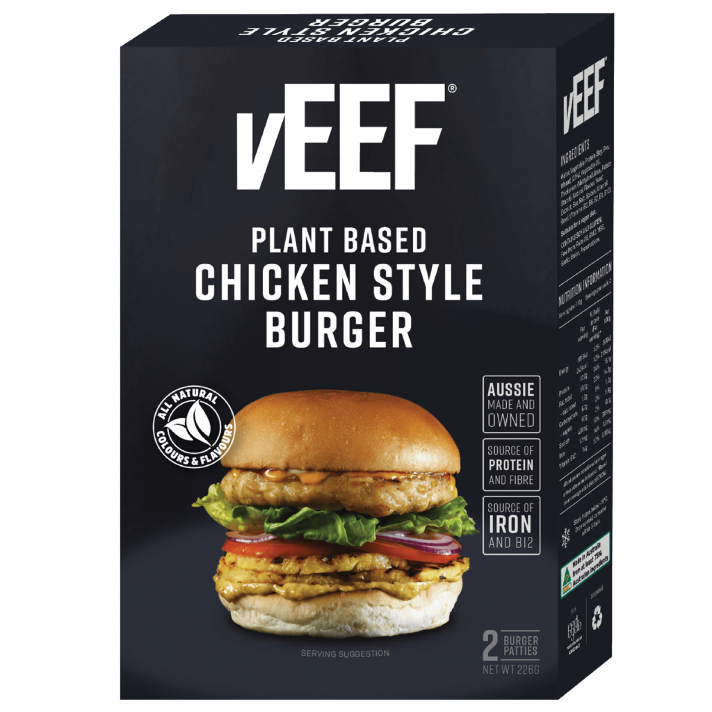 vEEF - Plant Based Chicken Burgers - (24 x 113g patties)