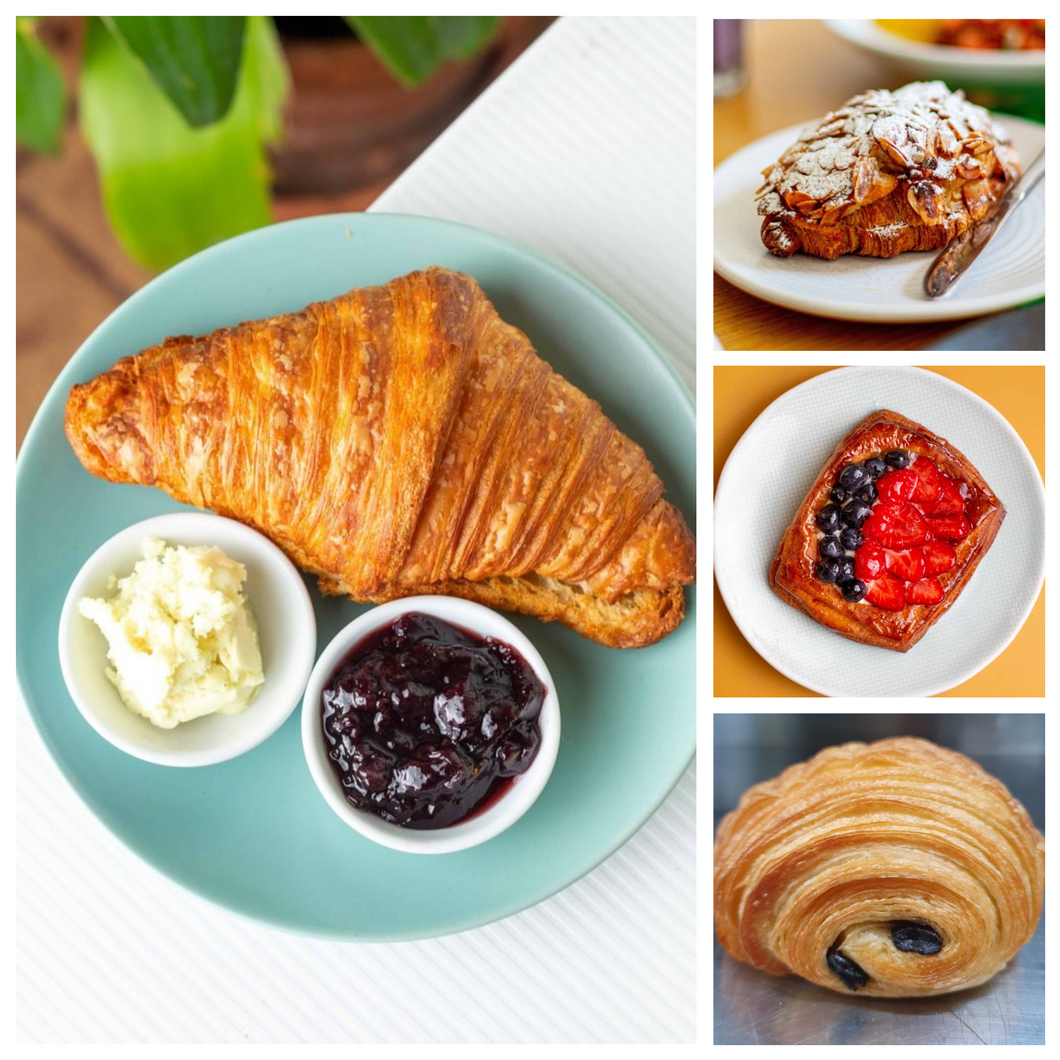 Oh My Days - Vegan Croissants and Pastry Mixed Box A - 20 pack - Plain, Almond Chocolate, Fruit Danish