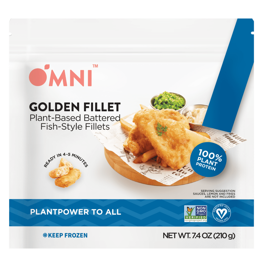 Omni Meat - Golden Fillets FS Carton Plant-Based Fish - (3 x 1.5kg) 66 pieces