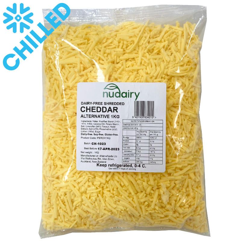 NuDairy - Shredded Dairy-Free Cheddar- 1kg