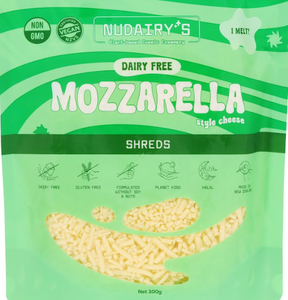 Nudairy - Vegan Shredded Mozzarella Carton - 300g x 12