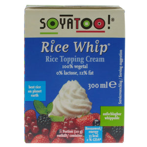 Rice Whip Topping Cream. The Plant Pantry is a Supplier and Distributor of Vegan and Plant Based Food to Sydney Cafes and Restaurants. 